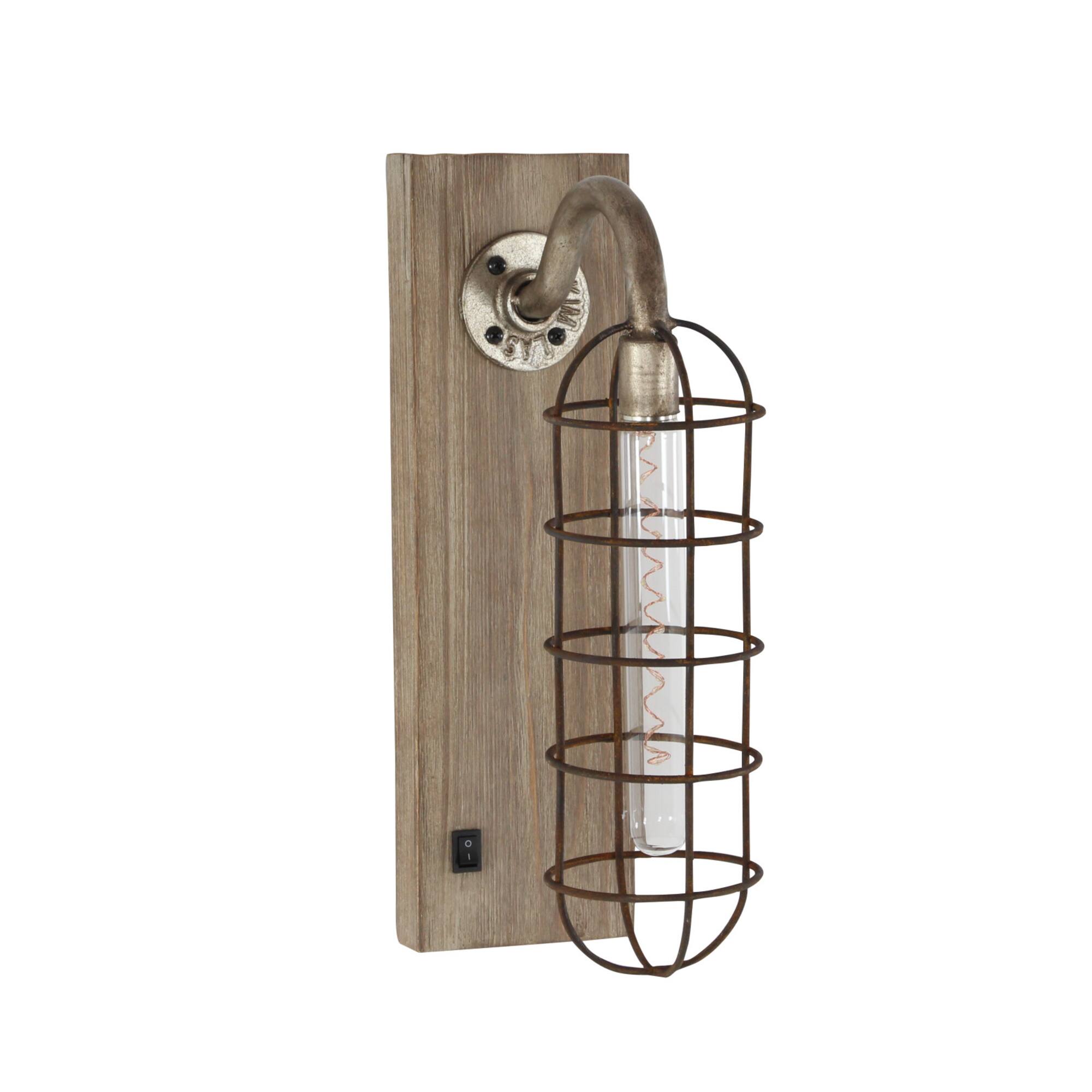15" Brown Iron Industrial LED Wall Sconce